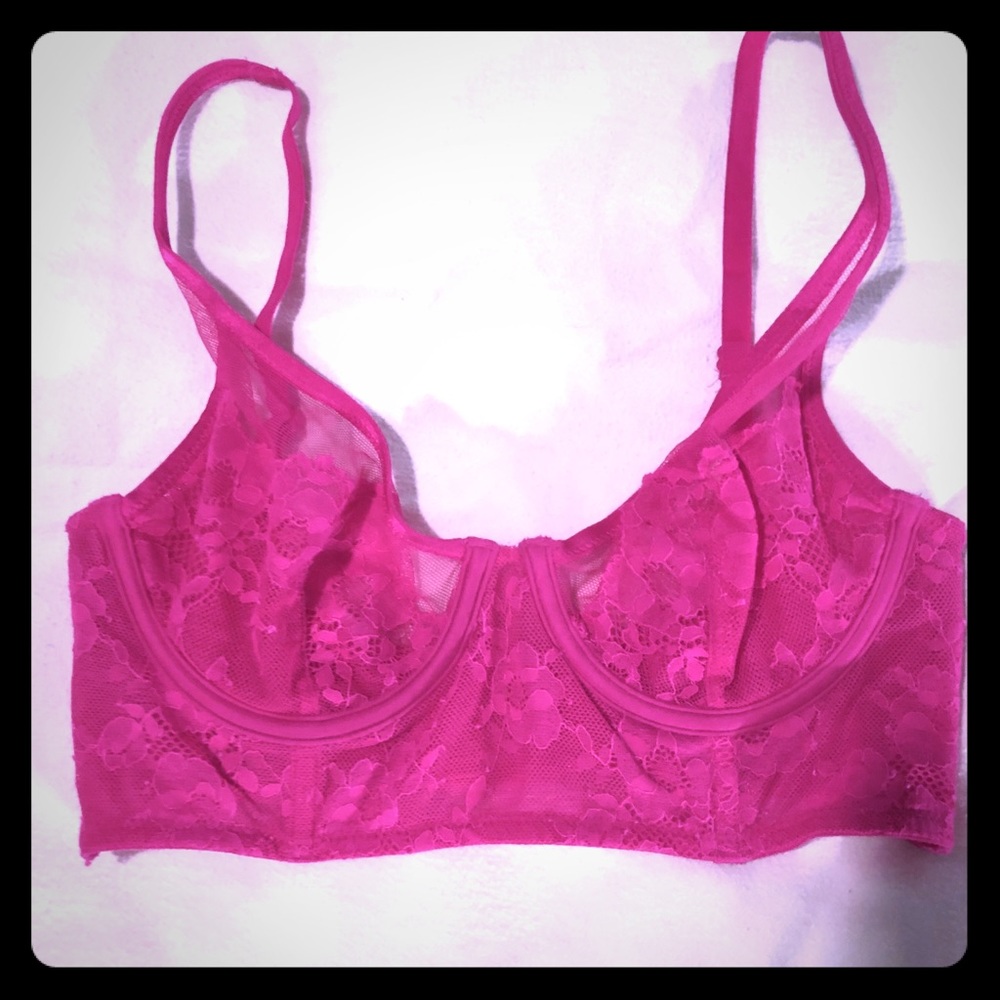 VS Unlined Lace Demi Bra 32C New